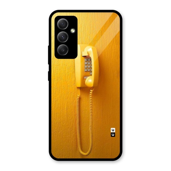 Aesthetic Yellow Telephone Glass Back Case for Galaxy A34
