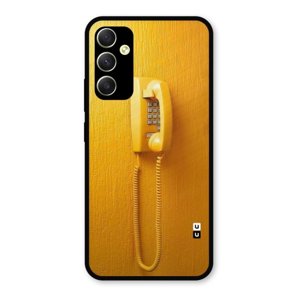 Aesthetic Yellow Telephone Metal Back Case for Galaxy A34