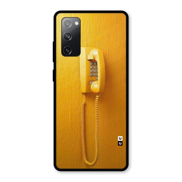 Aesthetic Yellow Telephone Metal Back Case for Galaxy S20 FE
