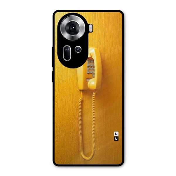 Aesthetic Yellow Telephone Metal Back Case for Oppo Reno11 5G