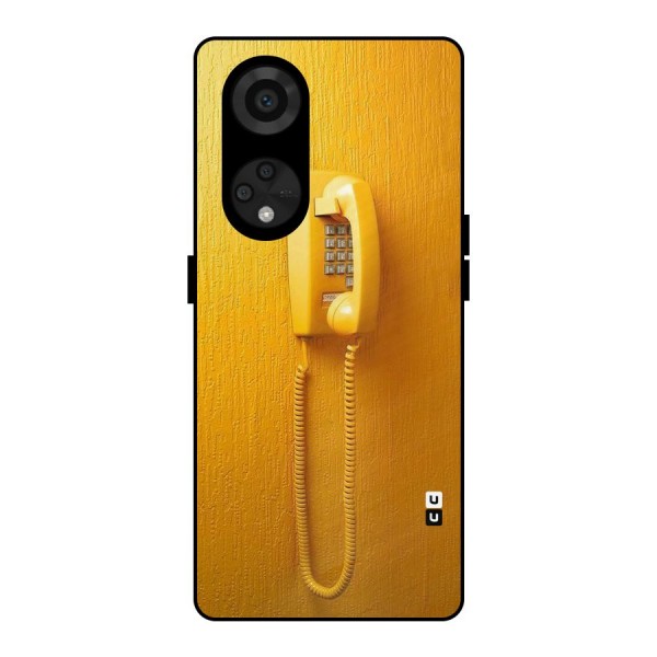Aesthetic Yellow Telephone Metal Back Case for Reno8 T 5G