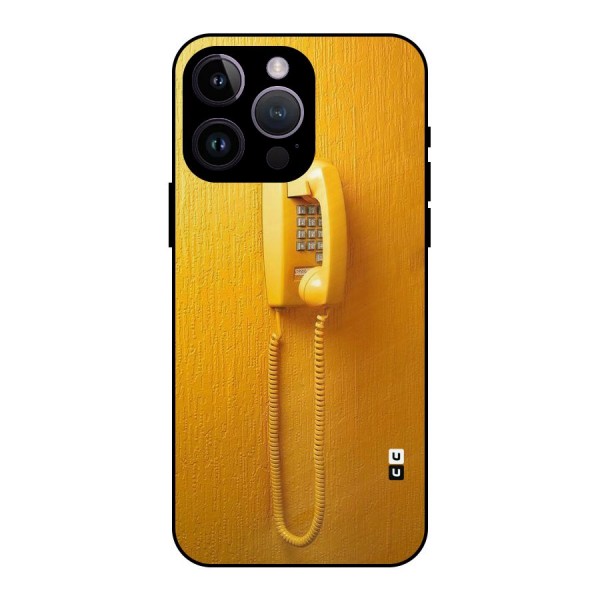 Aesthetic Yellow Telephone Metal Back Case for iPhone 14 Pro Max