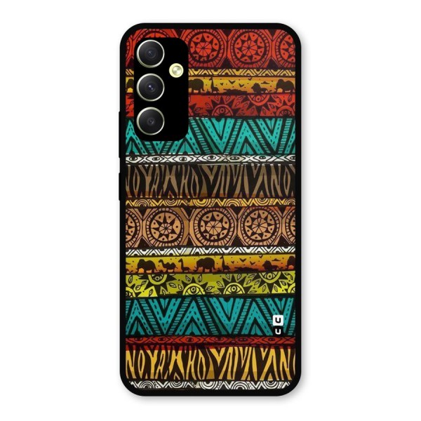 African Design Pattern Metal Back Case for Galaxy A34