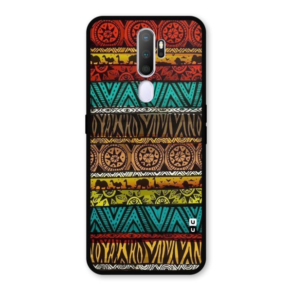 African Design Pattern Metal Back Case for Oppo A9 (2020)