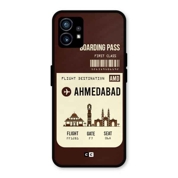 Ahmedabad Boarding Pass Metal Back Case for Nothing Phone 1