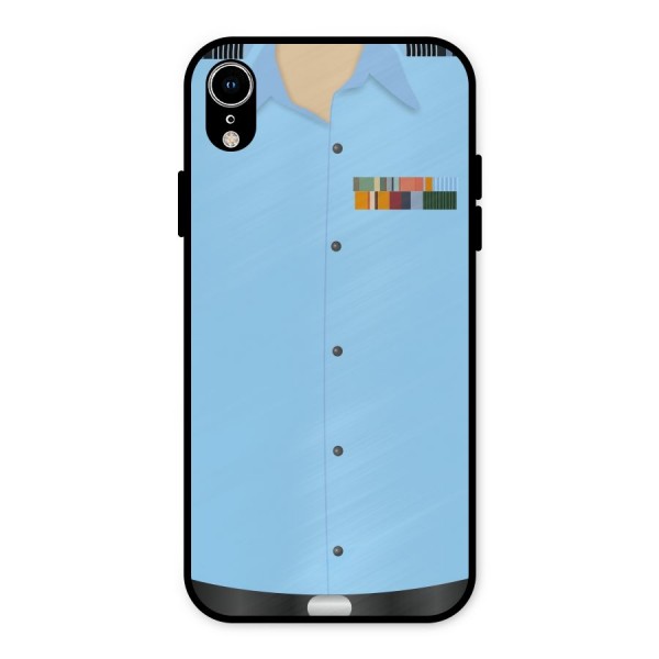 Air Force Uniform Metal Back Case for iPhone XR