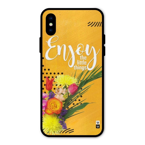 Always Enjoy Little Things Metal Back Case for iPhone X