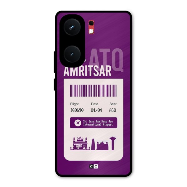 Amritsar Boarding Pass Metal Back Case for iQOO Neo 9 Pro