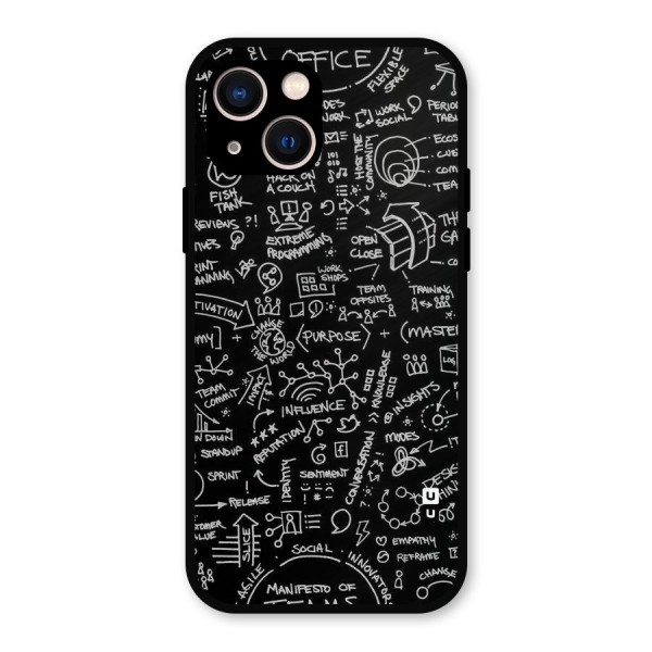Anatomy Pattern Metal Back Case for iPhone 13