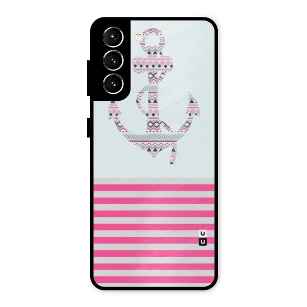 Anchor Design Stripes Metal Back Case for Galaxy S21 5G