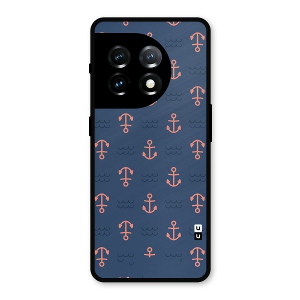 Anchor Sea Blue Metal Back Case for OnePlus 11