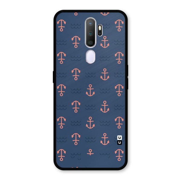 Anchor Sea Blue Metal Back Case for Oppo A9 (2020)