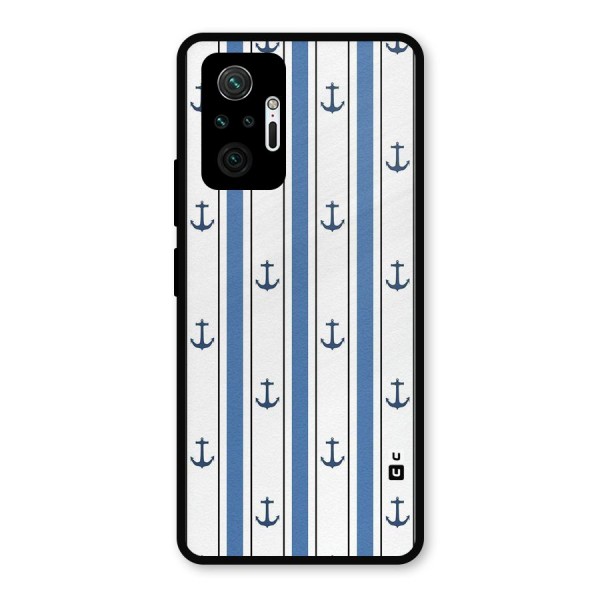 Anchor Stripe Lines Metal Back Case for Redmi Note 10 Pro
