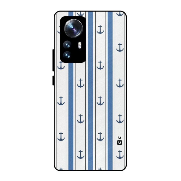 Anchor Stripe Lines Metal Back Case for Xiaomi 12 Pro