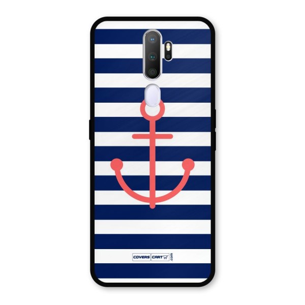 Anchor Stripes Metal Back Case for Oppo A9 (2020)