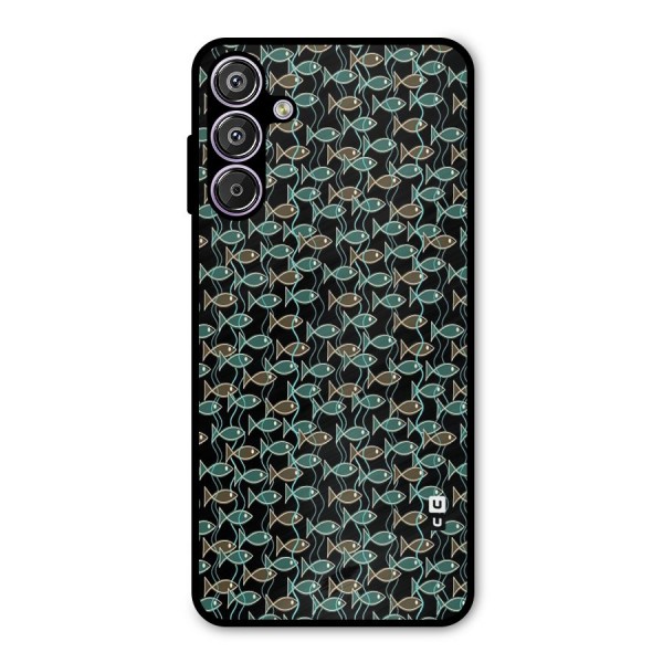 Animated Fishes Art Pattern Metal Back Case for Galaxy F15