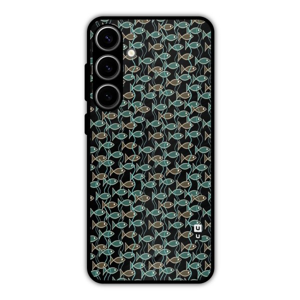 Animated Fishes Art Pattern Metal Back Case for Galaxy S24 Plus