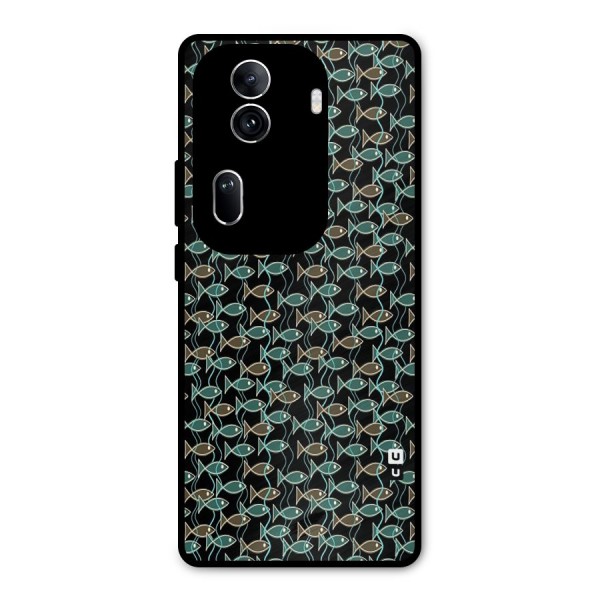 Animated Fishes Art Pattern Metal Back Case for Oppo Reno11 Pro 5G