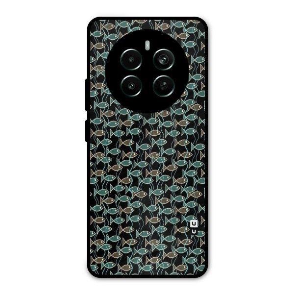 Animated Fishes Art Pattern Metal Back Case for Realme 12 Plus