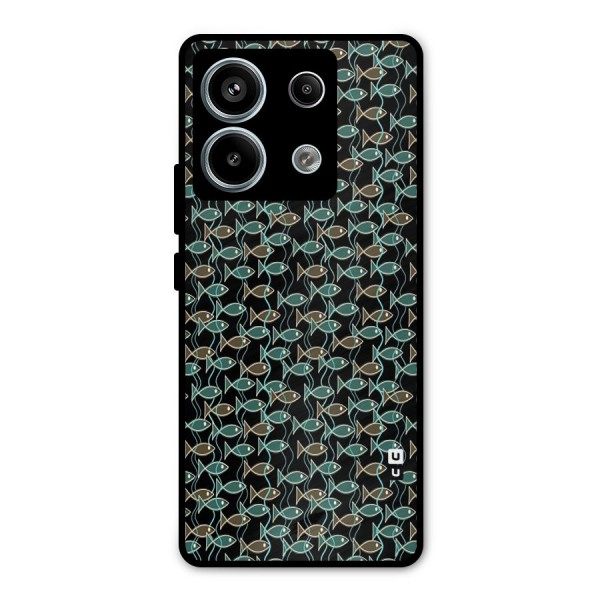 Animated Fishes Art Pattern Metal Back Case for Redmi Note 13 Pro 5G