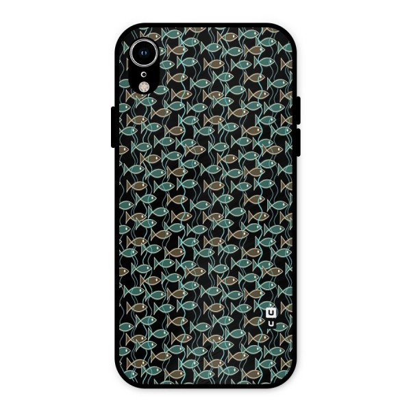 Animated Fishes Art Pattern Metal Back Case for iPhone XR