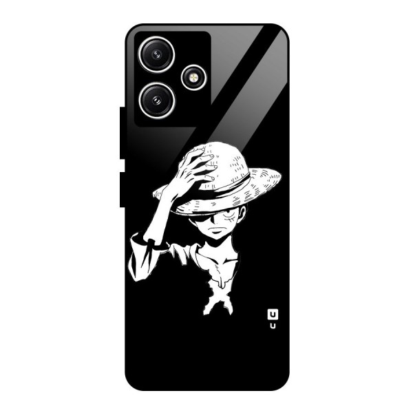Anime One Piece Luffy Silhouette Glass Back Case for Redmi 12 5G