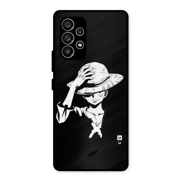 Anime One Piece Luffy Silhouette Metal Back Case for Galaxy A53 5G