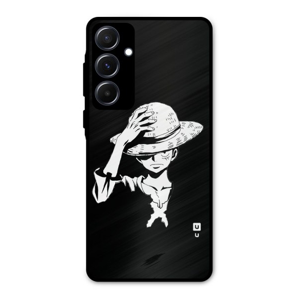 Anime One Piece Luffy Silhouette Metal Back Case for Galaxy A55