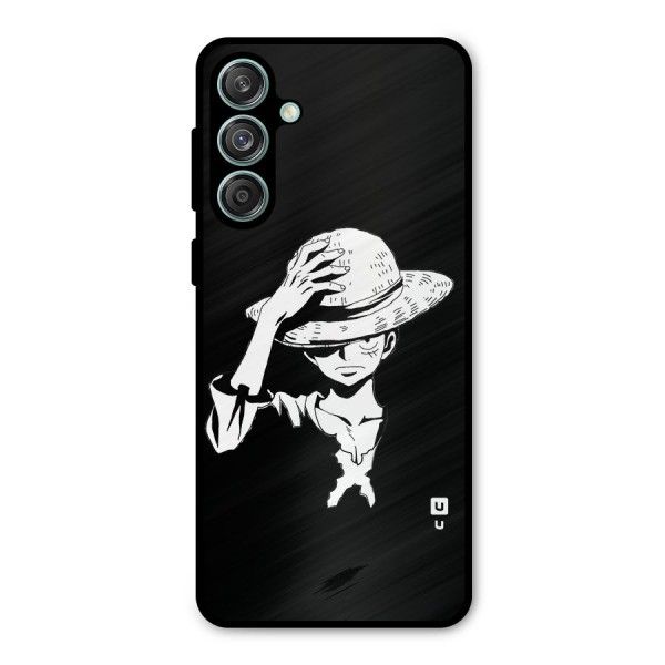 Anime One Piece Luffy Silhouette Metal Back Case for Galaxy M55 5G