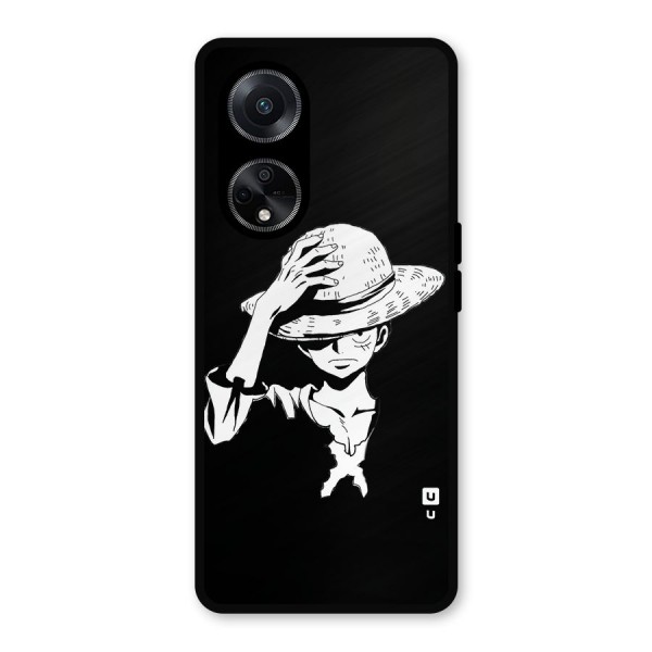 Anime One Piece Luffy Silhouette Metal Back Case for Oppo F23