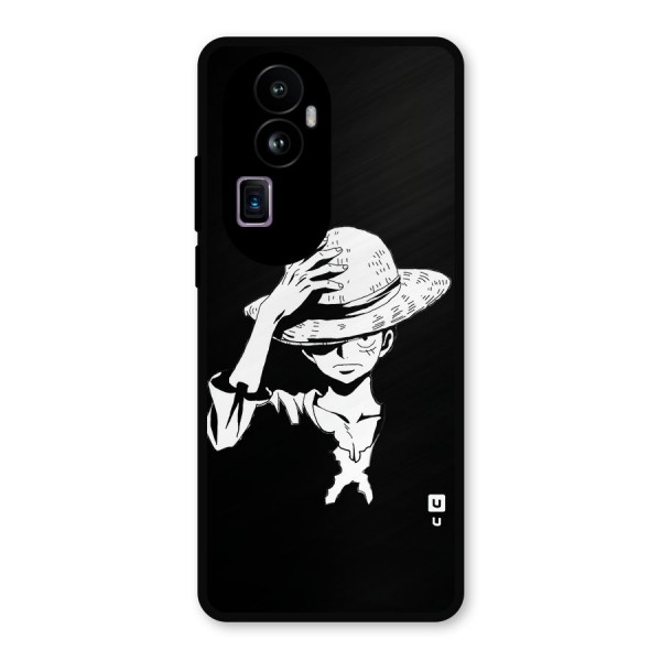 Anime One Piece Luffy Silhouette Metal Back Case for Oppo Reno10 Pro Plus