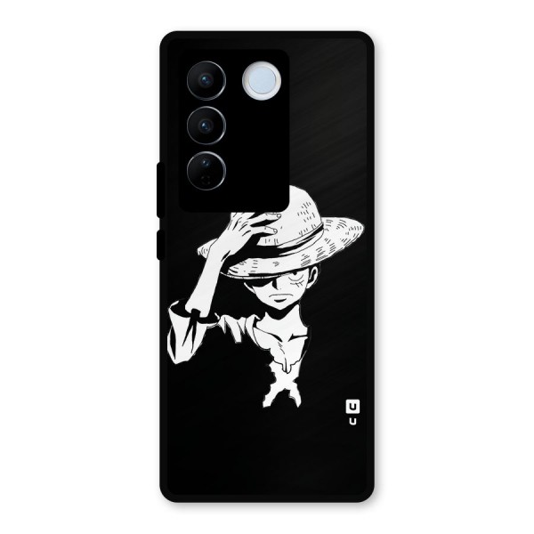 Anime One Piece Luffy Silhouette Metal Back Case for Vivo V27 Pro