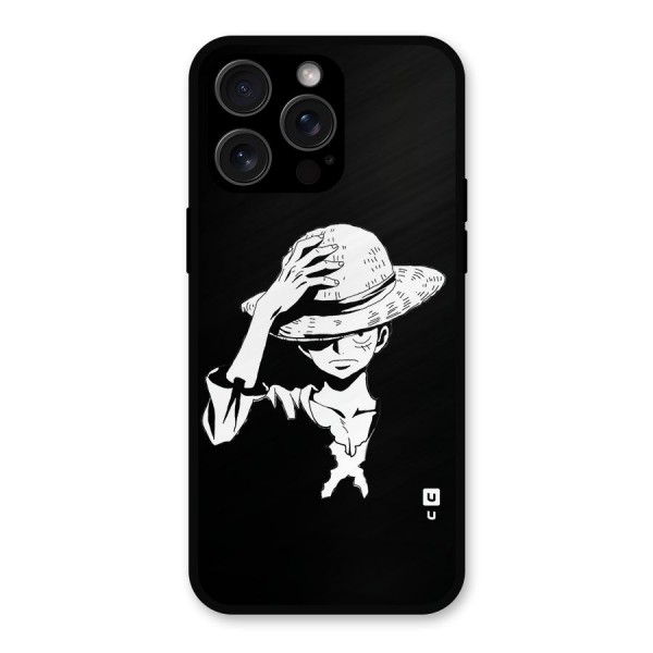 Anime One Piece Luffy Silhouette Metal Back Case for iPhone 15 Pro Max