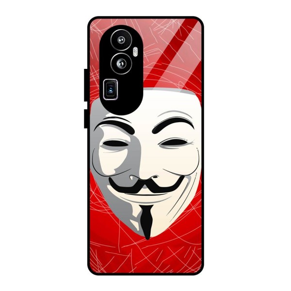 Anonymous Mask Abstract  Glass Back Case for Oppo Reno10 Pro Plus