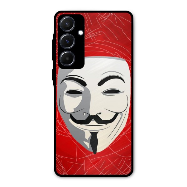 Anonymous Mask Abstract  Metal Back Case for Galaxy A55