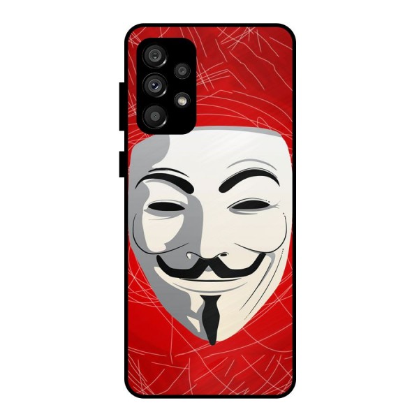 Anonymous Mask Abstract  Metal Back Case for Galaxy A73 5G