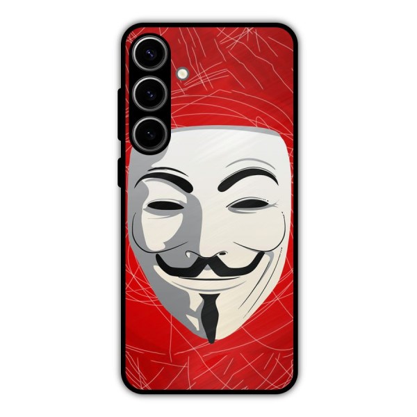 Anonymous Mask Abstract  Metal Back Case for Galaxy S24 Plus