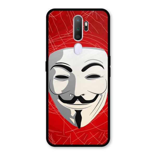Anonymous Mask Abstract  Metal Back Case for Oppo A9 (2020)
