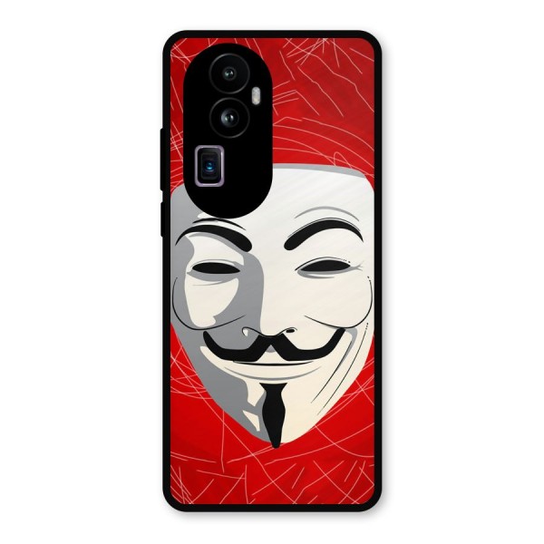 Anonymous Mask Abstract  Metal Back Case for Oppo Reno10 Pro Plus
