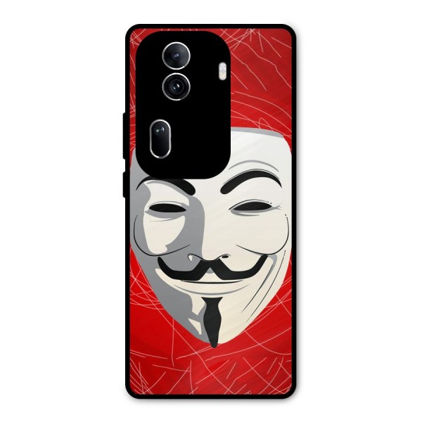 Anonymous Mask Abstract  Metal Back Case for Oppo Reno11 Pro 5G