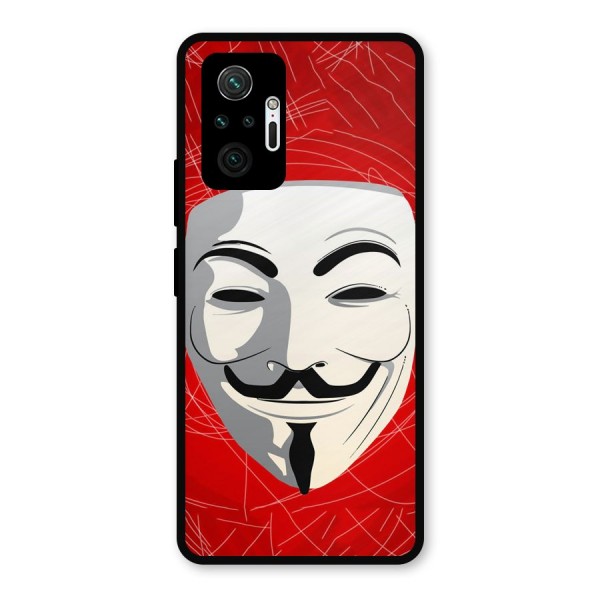 Anonymous Mask Abstract  Metal Back Case for Redmi Note 10 Pro