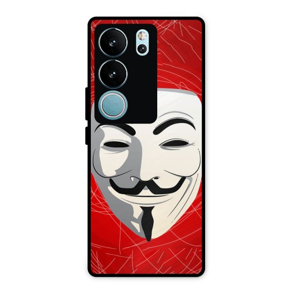 Anonymous Mask Abstract  Metal Back Case for Vivo V29 Pro