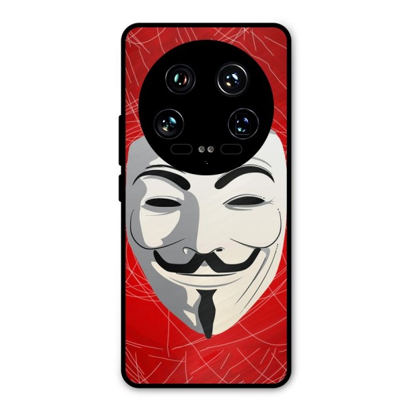 Anonymous Mask Abstract  Metal Back Case for Xiaomi 14 Ultra