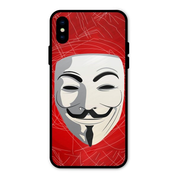 Anonymous Mask Abstract  Metal Back Case for iPhone X