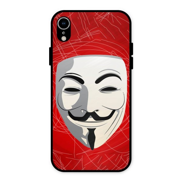 Anonymous Mask Abstract  Metal Back Case for iPhone XR