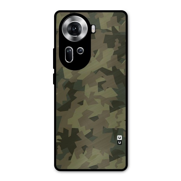 Army Abstract Metal Back Case for Oppo Reno11 5G