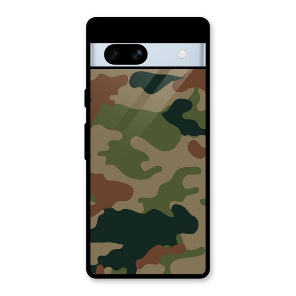 Army Camouflage Glass Back Case for Google Pixel 7a