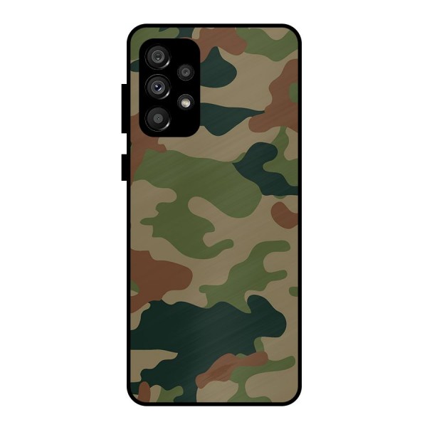 Army Camouflage Metal Back Case for Galaxy A73 5G