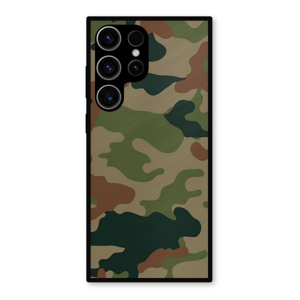 Army Camouflage Metal Back Case for Galaxy S23 Ultra