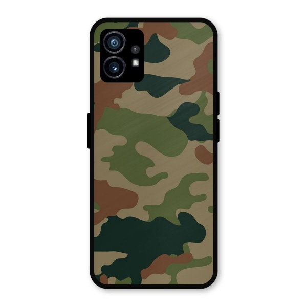 Army Camouflage Metal Back Case for Nothing Phone 1